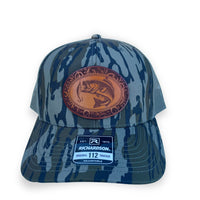 Mossy Oak Bottomland Camo Hat with Leather Fish Patch