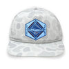 Sneaux rope hat with a detailed acrylic blue marlin patch on the front. Features a breathable mesh back and an adjustable snapback closure. The flat bill provides shade, making it perfect for fishing, boating, and coastal adventures