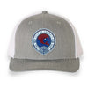 Front view of a Heather Gray and White  Richardson 112 Gulf of America Hat.