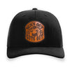 Sun’s Out Guts Out leather patch trucker hat on black Richardson 112 – funny dad hat with mesh back for summer style