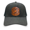 Charcoal Lost Hat Co. Slate hat with Sun’s Out Guts Out leather patch – low-profile dad bod hat for outdoors