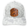 Sneaux Lost Hat Co. Slate hat with Sun’s Out Guts Out leather patch – low-profile dad bod hat for outdoors